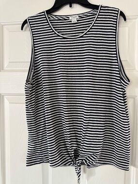 J. Crew Striped nautical Tie-Hem Tank women’s XL